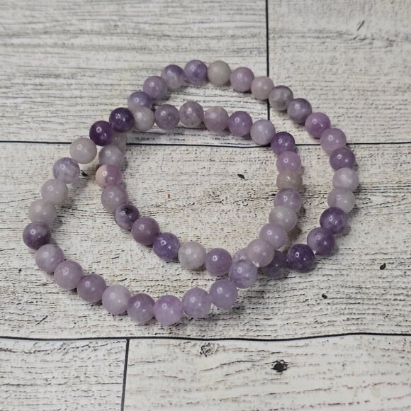 Eclectic Wallflower Jewelry - Lepidolite Crystal Beaded bracelet